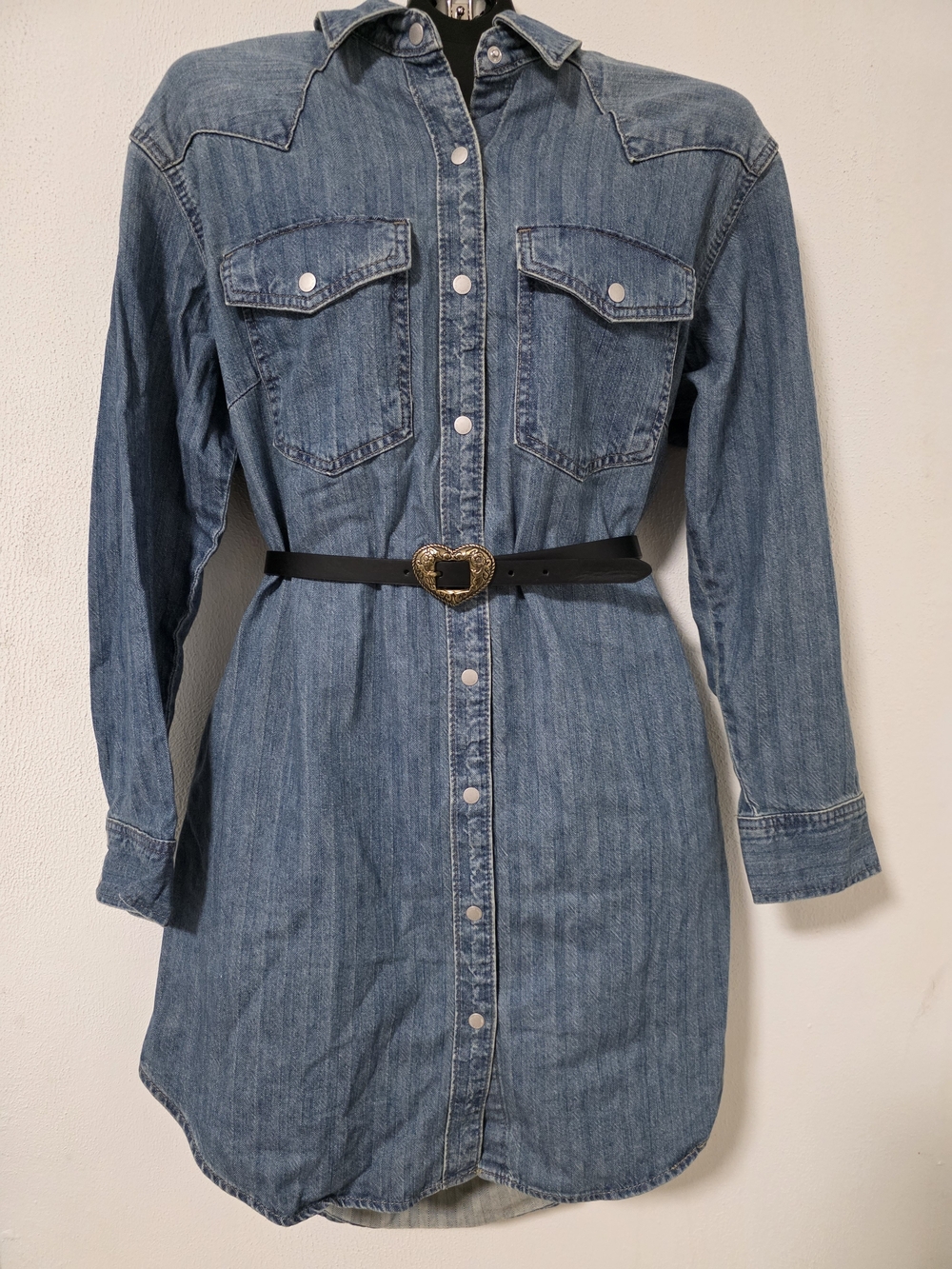 Universal Thread Blue Denim Long Sleeve Shirt Dress